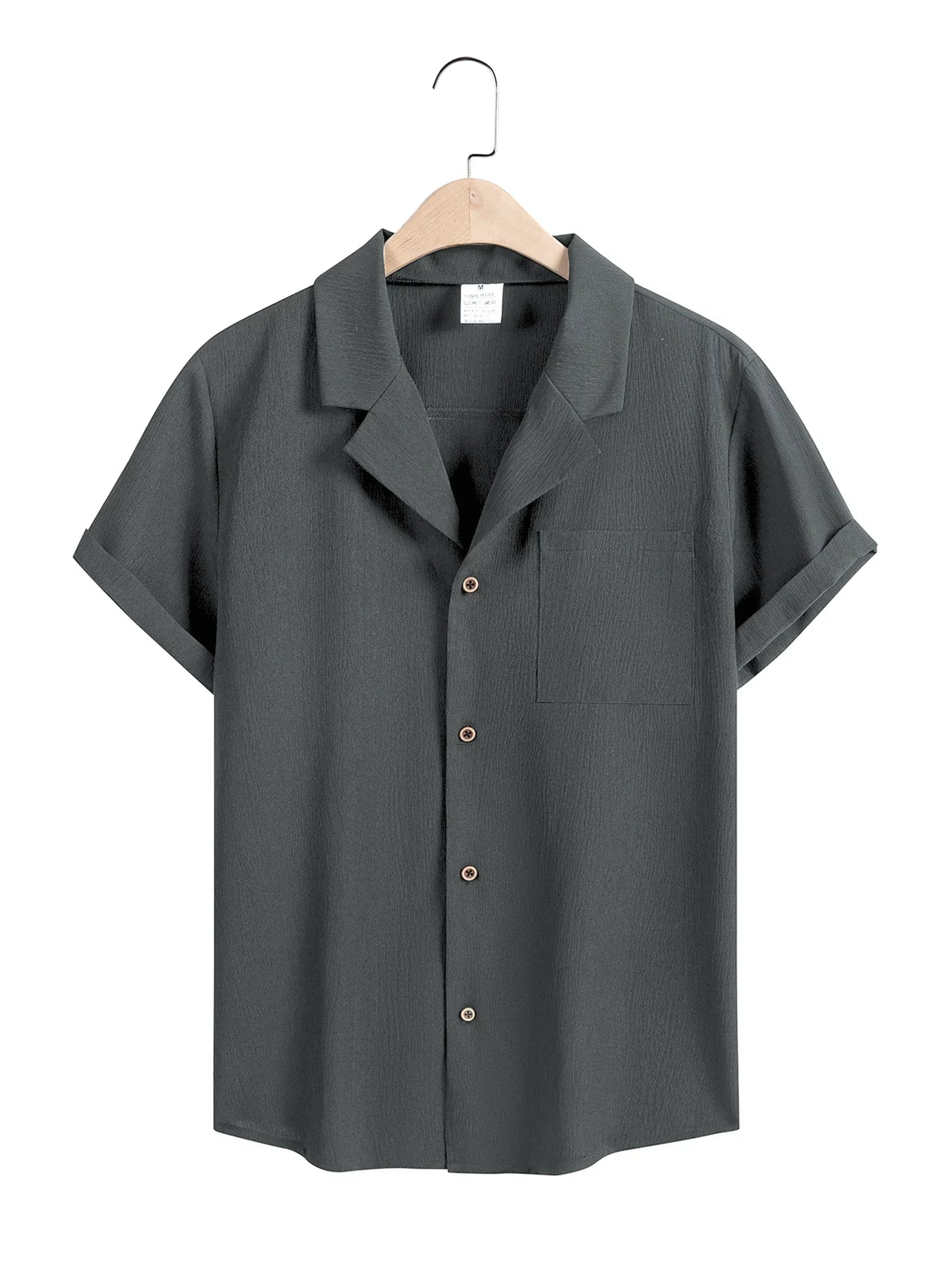 Noxwear - Men's Casual Button Down Shirts Short Sleeve Textured Summer Beach Shirt Cuban Vacation Shirts with Pocket S-XXXL