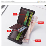 Noxwear - New Style Multi Card Slot Leather Wallet for Men Hand Woven Fashion Simple Ultra Thin Coin Purse