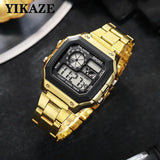 Noxwear - MAYZHISU Classic Men's Digital Watches Luxury Stainless Steel Strap Sport Watches Men Military Clock LED Sport Wristwatch