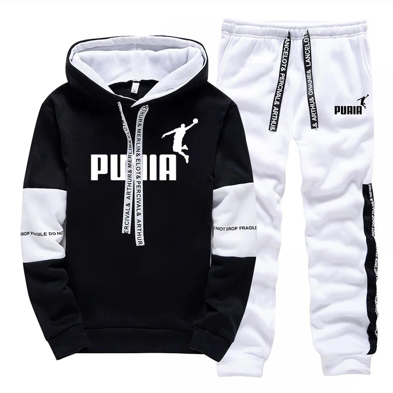 Noxwear - Hot Sales Mens Tracksuit Print Casual Sweatshirts Sportswear Single Piece Hoodie Pants Outdoors Gym Sports Jogging Mens Clothing