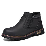 Noxwear - Steel toe cap boots waterproof non-slip work shoes for men women anti smash anti puncture leather construction site safety shoes