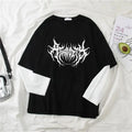 Noxwear - Atrocity Print Fake Two Long Sleeve Tee