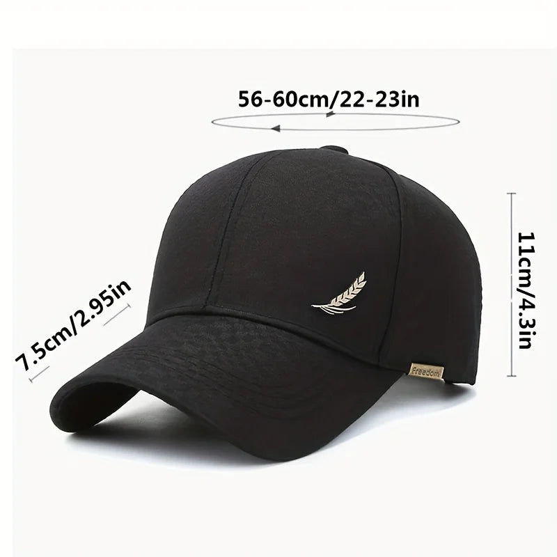 Noxwear-Men's breathable baseball cap, spring and summer fashionable baseball cap, wheat ear copper label outdoor casual baseball cap