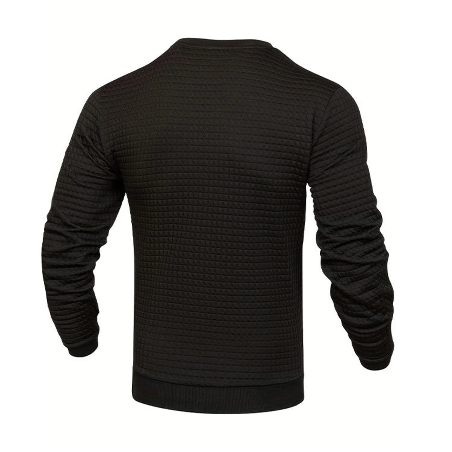Noxwear - Men's coat fashion small check Waffle youth round neck jacquard check hoodie