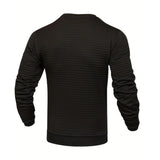 Noxwear - Men's coat fashion small check Waffle youth round neck jacquard check hoodie
