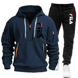 Noxwear-Two sets of 2025 new fashionable men's sportswear, a zippered hooded sweatshirt and sweatpants, for casual fitness and jogging