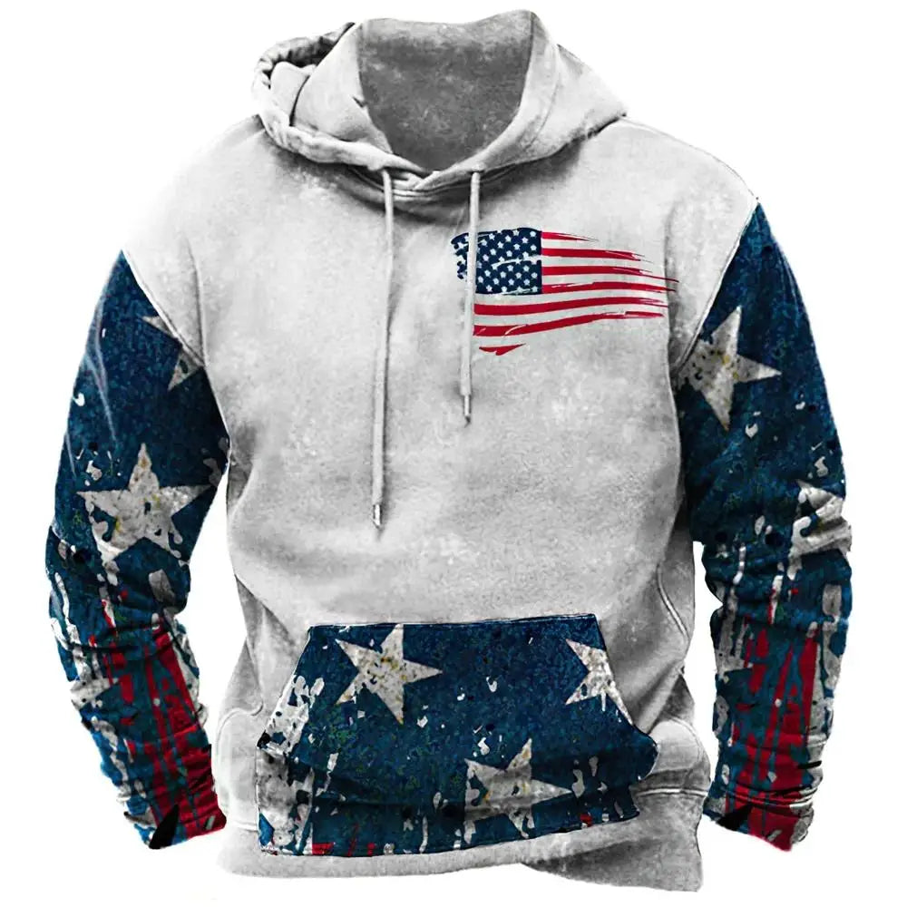 Noxwear - Fashion US Flag Print Hoodies For Men Hip Hop Trend Harajuku Vintage Clothes Spring and Autumn New in Sweatshirts Oversized Tops