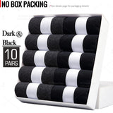 Noxwear - HSS 5/10 Pairs Men's Cotton Blend Socks Black Business Men Socks Soft Breathable Summer Winter for Male Socks Plus Size (6.5-14)