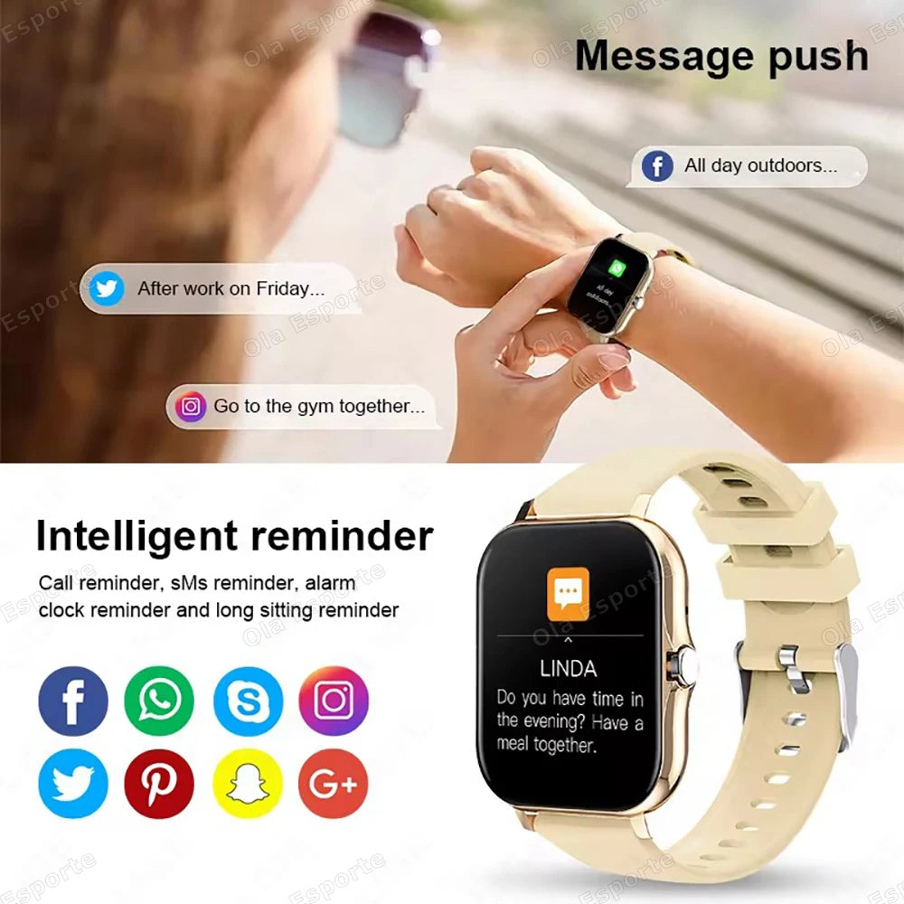 Noxwear - New Smart Watch 2.01 Inch HD Display Answer Make Call Message Preview Sport Modes smartwatch DIY Dial Weather Forecast Men Women
