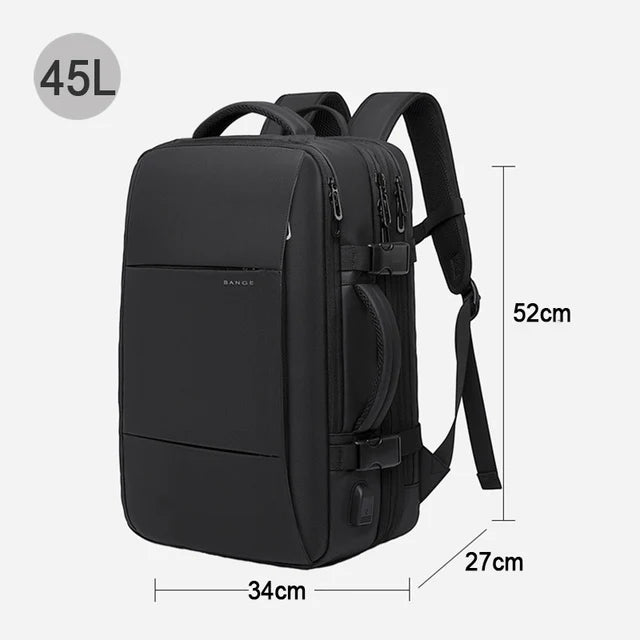 Noxwear - Bange Travel Backpack, Backpack School Expandable USB Bag Large Capacity 17.3 Laptop Waterproof