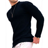 Noxwear - Men's coat fashion small check Waffle youth round neck jacquard check hoodie