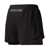 Noxwear - Men's Running Shorts Quick-drying Fitness Black Double Layer Shorts Men New Sport Workout Training Bodybuilding Short Pants