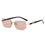 Noxwear - Rimless Sunglasses Rectangle Fashion Popular Women Men Shades Small Square Sun Glasses For Female Male Summer Traveling Oculos