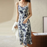 Noxwear SENTUBILA Midi Print Slip Dresses Women 2026 Spring Summer Korean Fashion Sundress Elegant Lady Slim Camisole Dress 121L40493