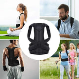 Noxwear - Reinforced Belt Lumbar Column Posture Corrector Vest  Adjustable Back Support Strap Shoulder Spine Brace Neck Stretcher Trainer