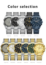 Noxwear - POEDAGAR Sport Original Men Clock Quartz Date Week Luxury Man Wristwatch Waterproof Luminous Stainless Steel Men's Watches Reloj