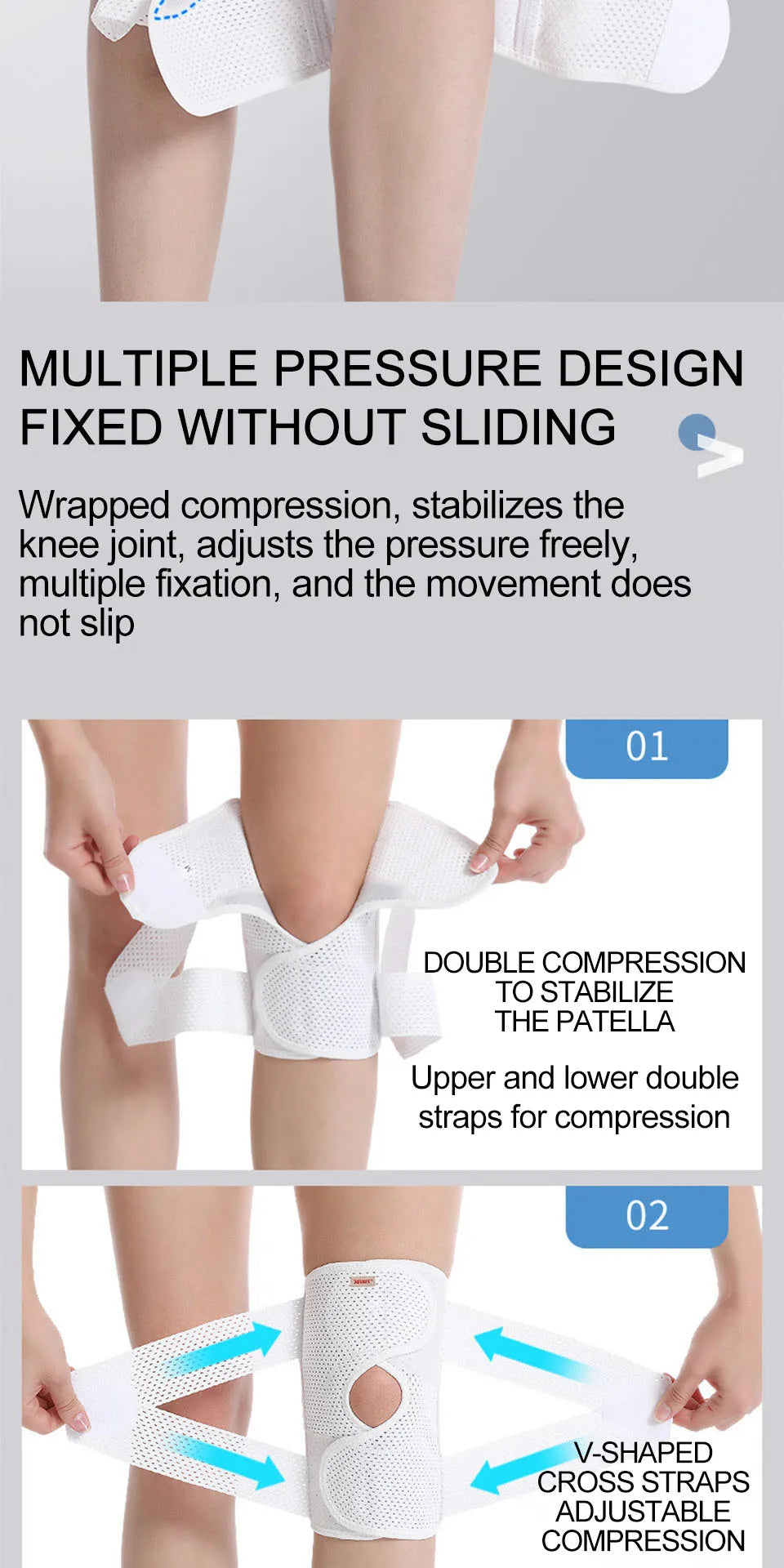 Noxwear - AOLIKES Knee Pads Support with Side Stabilizers for Men and Women Meniscal Tear Knee Pain ACL MCL Arthritis Injuries Recovery