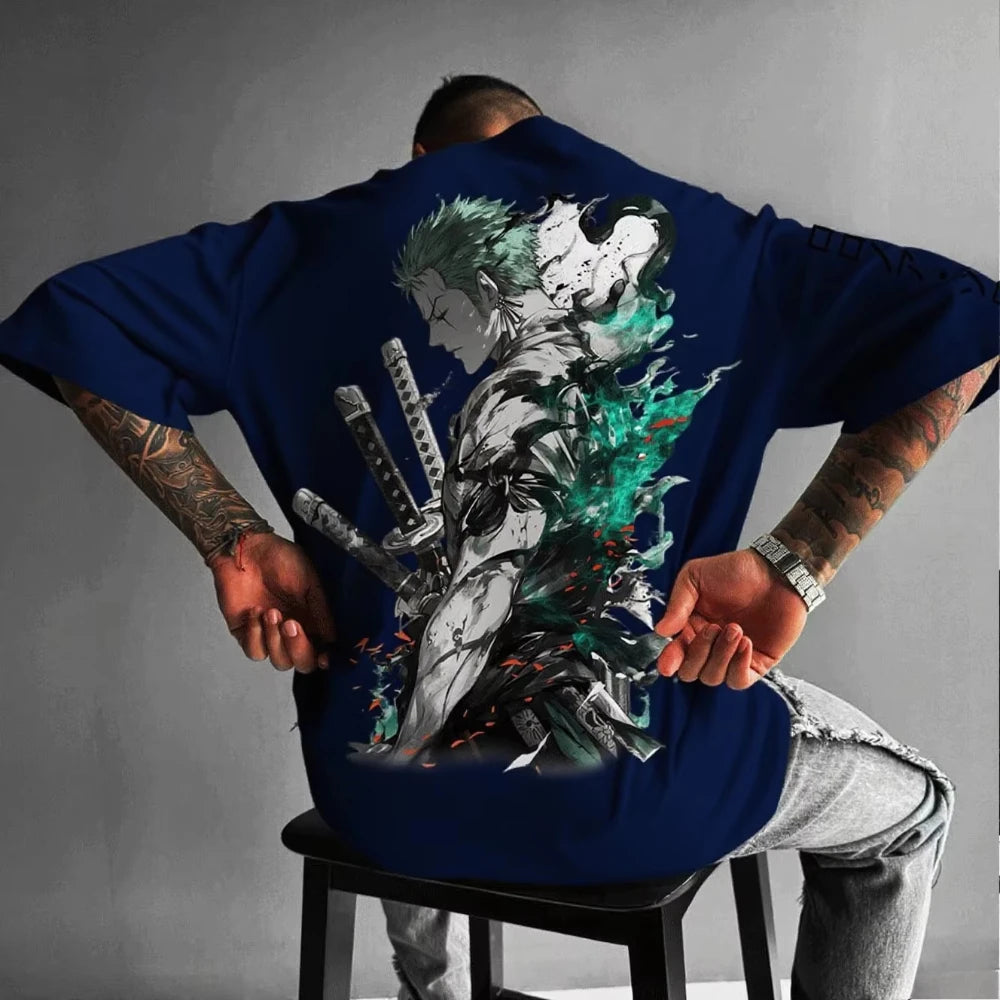 Noxwear - Zoro Anime Men's Women's Short Sleeve T-shirts New Summer Cotton Streetwear Casual Tops Graphic Tee Oversized Y2k Clothes