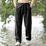 Noxwear - Men's Beach Pants Joggers  Streetwear Cotton Linen Sweatpants Casual Pants Hawaiian Vacation Loose Summer Long