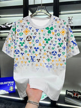 Noxwear - New Style Men's Casual Trendy Fashion Short-Sleeved T-Shirt Classic Round-neck T-Shirt Colorful Print Letters Summer Shirt