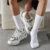 Noxwear - 5/10/20 Pairs Neutral Solid Color Round Neck Socks Spring Autumn Sweat Absorbing Breathable Comfortable All-season Sports Socks