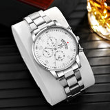 Noxwear - 1PC Men's Luxury Watch Fashion Business Calendar Men's Steel Belt Watch