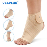 Noxwear - VELPEAU Ankle Compression Sleeve for Achilles Tendinitis and Plantar Fasciitis, Adjustable Ankle Support Universal for Both Feet