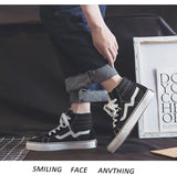 Noxwear - Spring New Shoes for Men Women Canvas Casual Shoes High Tops Flat Skateboard Vulcanized Shoes Lovers Cool Lace-up Sneaker