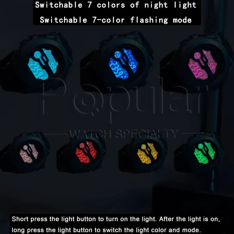 Noxwear - Multifunction Men's Sports Watch Waterproof Luminous Alarm Clock Men LED Digital