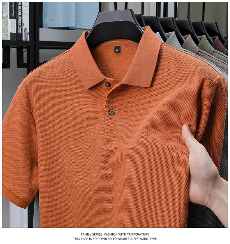 Noxwear - Men's 100% Cotton Polo Shirt - Summer Casual Breathable Tee,19 Colors,Ideal for Golf and Sports,Business Casual,Silk-Like Finish