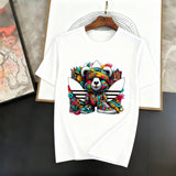 Noxwear - Men's and Women's Patterned Top Multi-purpose Loose T-shirt Pure Cotton 2025 Summer New Short Sleeved Sailor Collar Print
