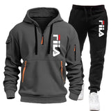 Noxwear-Two sets of 2025 new fashionable men's sportswear, a zippered hooded sweatshirt and sweatpants, for casual fitness and jogging