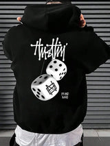 Noxwear - New autumn and winter men's hoodie sweatshirt geometric pattern printing adult street casual fashion loose long-sleeved top
