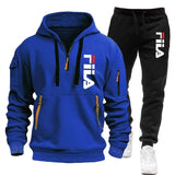 Noxwear-Two sets of 2025 new fashionable men's sportswear, a zippered hooded sweatshirt and sweatpants, for casual fitness and jogging
