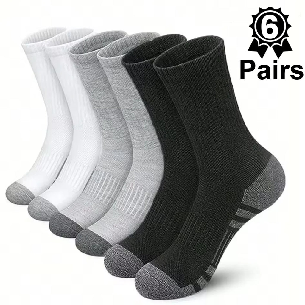 Noxwear - 12Pairs Men's Outdoor Gym Socks High Quality Comfortable Soft Ground-Gripping Football Large Size New Style