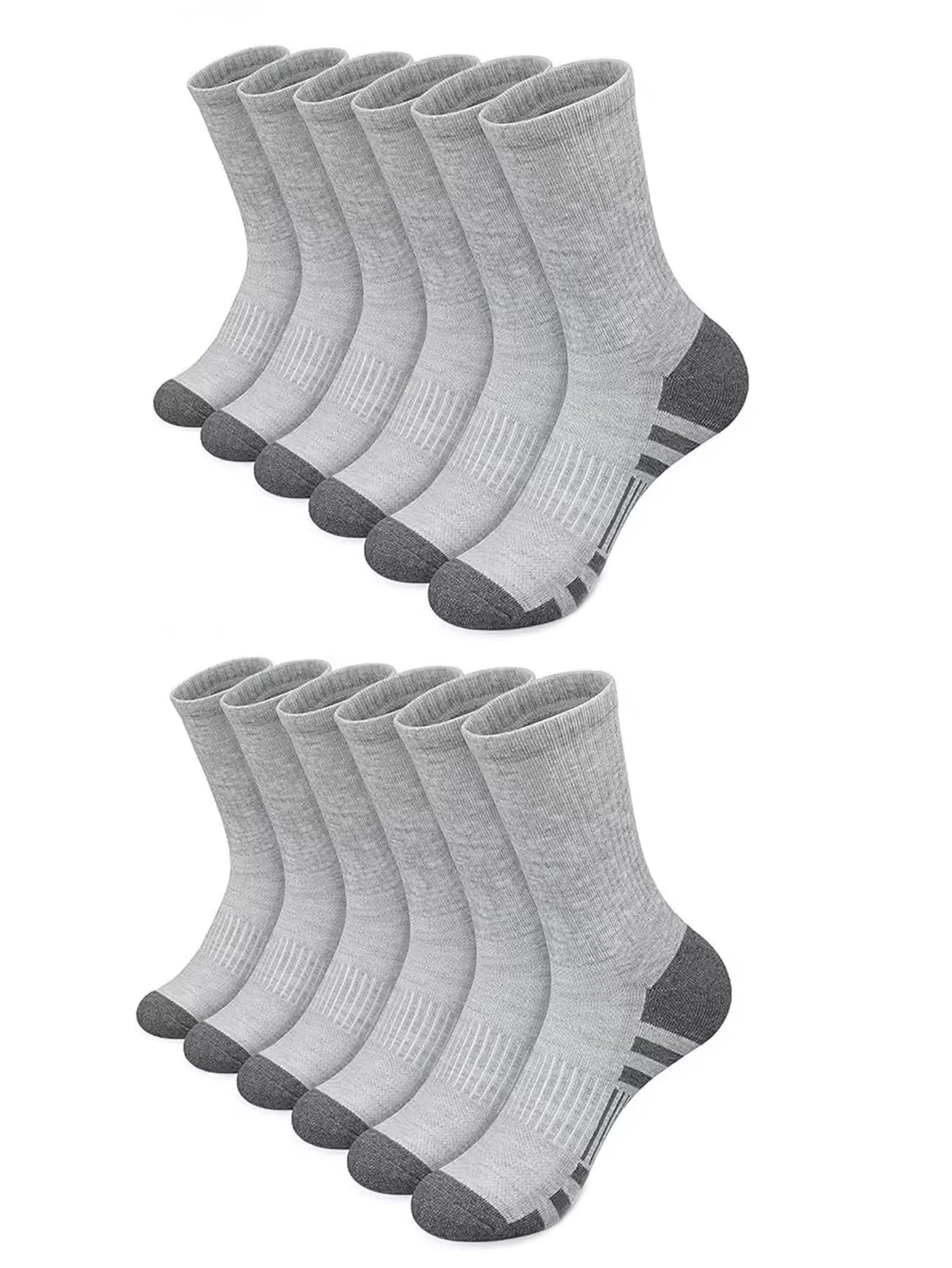 Noxwear - 12Pairs Men's Outdoor Gym Socks High Quality Comfortable Soft Ground-Gripping Football Large Size New Style