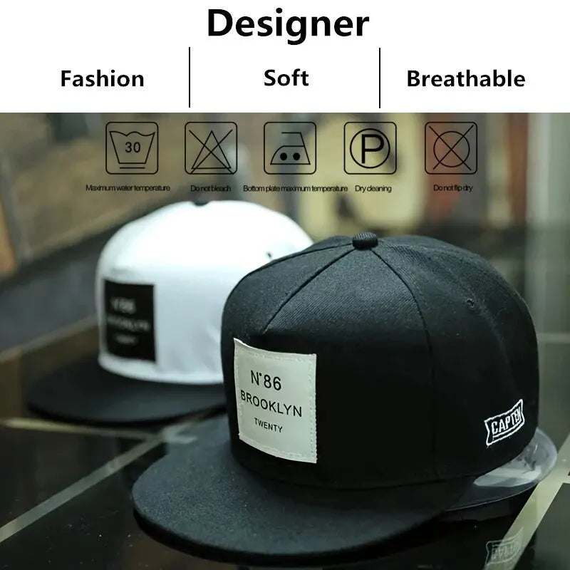 Noxwear - Unisex Brooklyn Print Label Embroidery Hip-hop Hats Outdoor Adjustable Casual Baseball Caps Sunscreen Hat