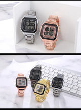 Noxwear - MAYZHISU Classic Men's Digital Watches Luxury Stainless Steel Strap Sport Watches Men Military Clock LED Sport Wristwatch