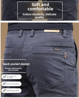 Noxwear - 2025 Summer Thin Cotton Men's Casual Pants Trendy Versatile Elastic Light Business Trousers Work Formal Slim Straight Pants