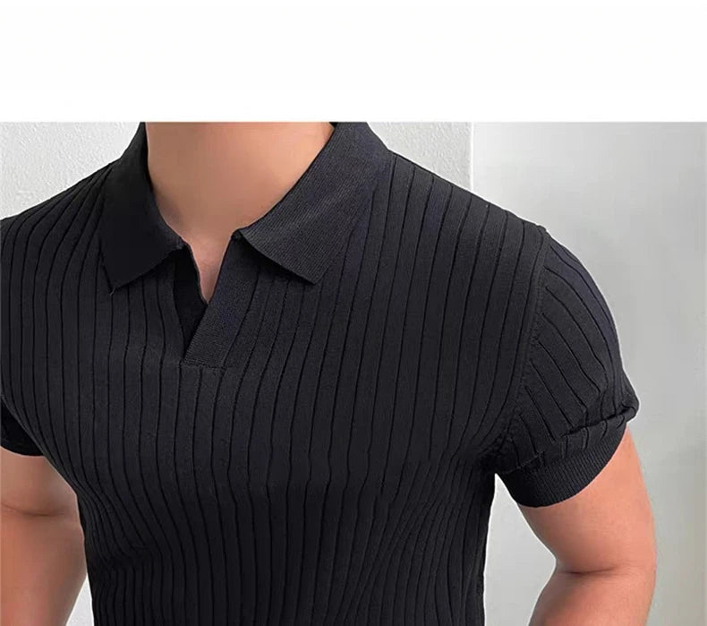 Noxwear - Summer Sports And Leisure Slim Fit T-Shirt Fashionable Men's Golf Polo Shirt Open Neck Breathable Quick Drying Short Sleeved Top