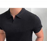 Noxwear - Summer Sports And Leisure Slim Fit T-Shirt Fashionable Men's Golf Polo Shirt Open Neck Breathable Quick Drying Short Sleeved Top