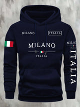 Noxwear - ITALIA MILANO Men Women Hoodie Outdoor Street Casual Sports Vacation Trend Spring Autumn Winter Couple Sweatshirt Top Clothing
