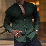 Noxwear - 2024 New Gray Shirt  Casual Hawaiian Shirt  Collar Long Sleeve  Sleeve Shirt Fashion Trend Tops Club Party Beach Street Shirt