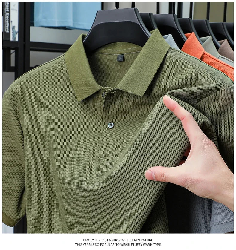 Noxwear - Men's 100% Cotton Polo Shirt - Summer Casual Breathable Tee,19 Colors,Ideal for Golf and Sports,Business Casual,Silk-Like Finish
