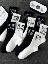 Noxwear - 10 pairs of men's sports socks, casual, breathable, and versatile. Ghost face graffiti personalized socks