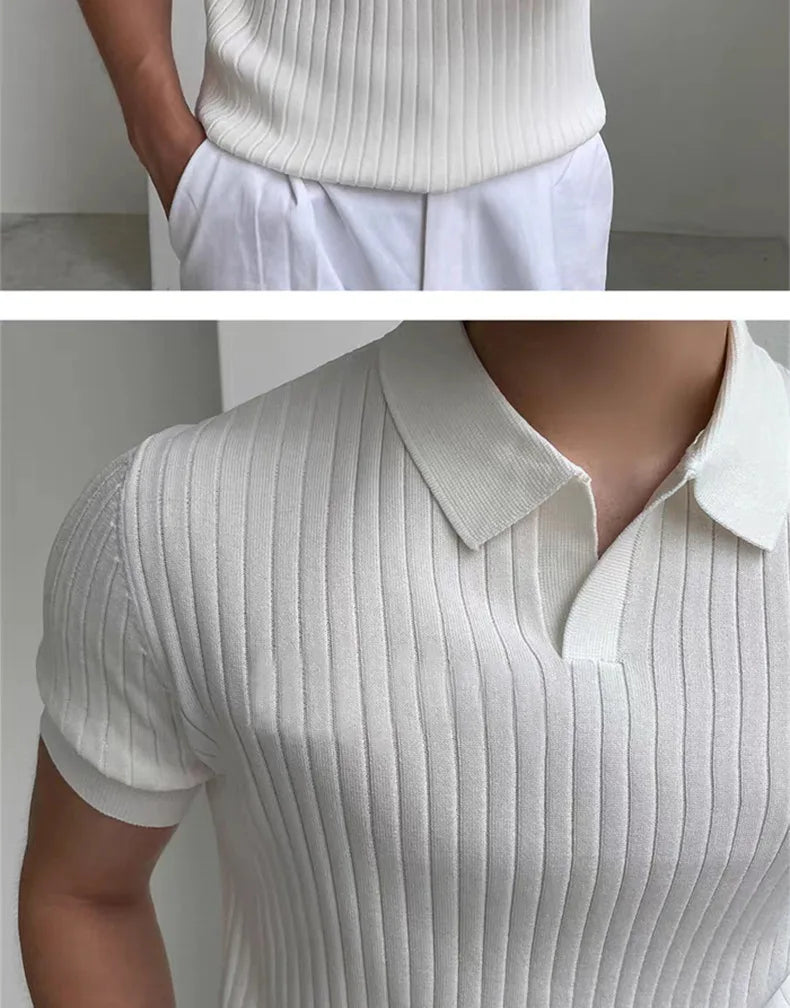 Noxwear - Summer Sports And Leisure Slim Fit T-Shirt Fashionable Men's Golf Polo Shirt Open Neck Breathable Quick Drying Short Sleeved Top