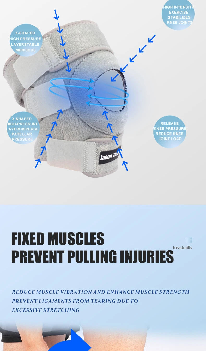 Noxwear - JASONTUTU 1PCS Breathable Four Spring Knee Support Brace Kneepad Adjustable Patella Knee Pads Safety
