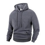 Noxwear - Men's Casual Thicken Hoodies Autumn Winter Long Sleeve Pullover Fashion Loose Solid Color Sweatshirt Spring Warm Outdoor Hoody
