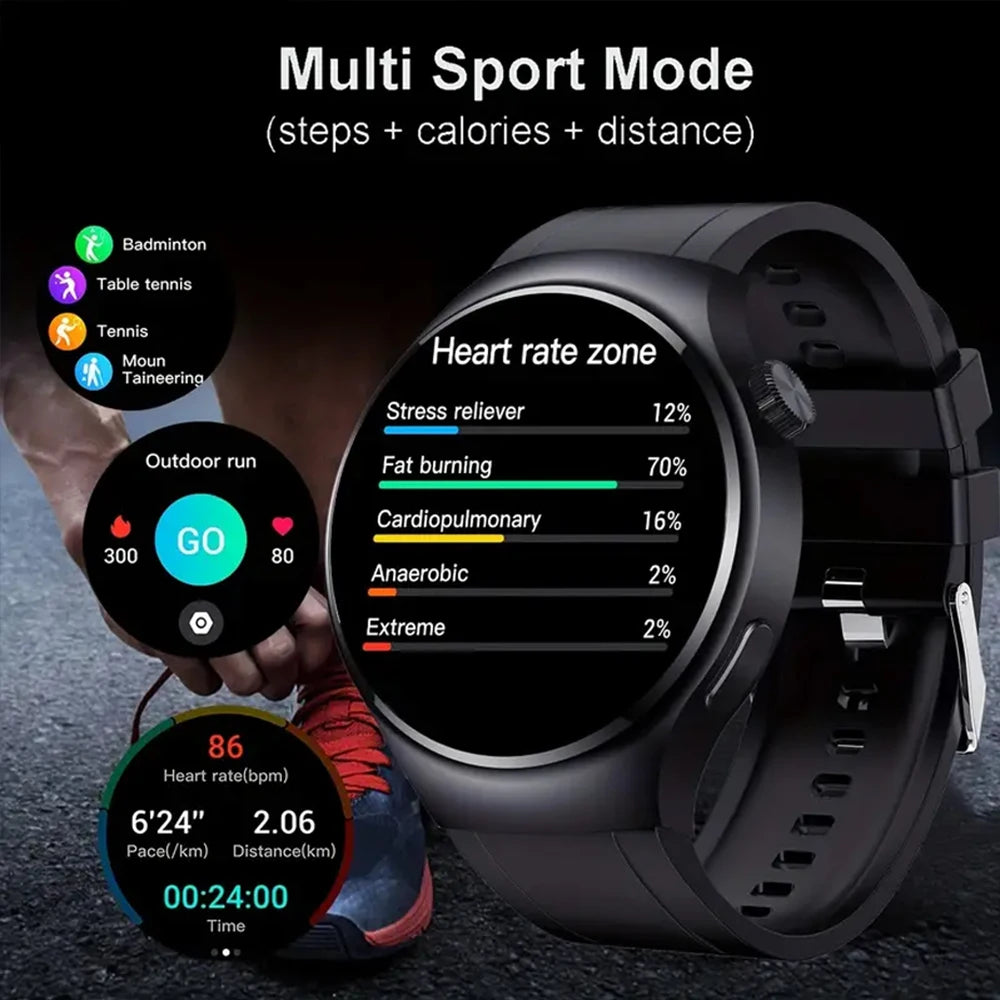 Noxwear - SENBONO Men's Smart Watch Heart Rate Blood Oxygen Monitor Bluetooth Call Multiple Sport Modes Voice Assistant Smartwatch for Men