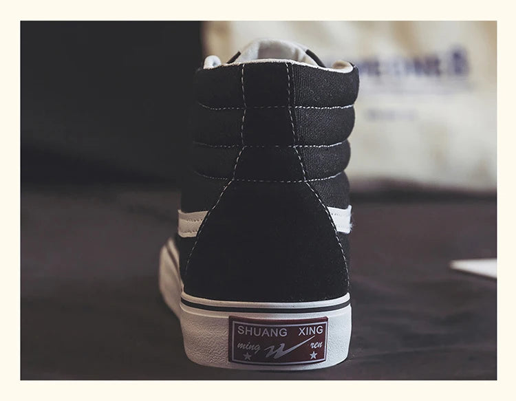 Noxwear - Spring New Shoes for Men Women Canvas Casual Shoes High Tops Flat Skateboard Vulcanized Shoes Lovers Cool Lace-up Sneaker